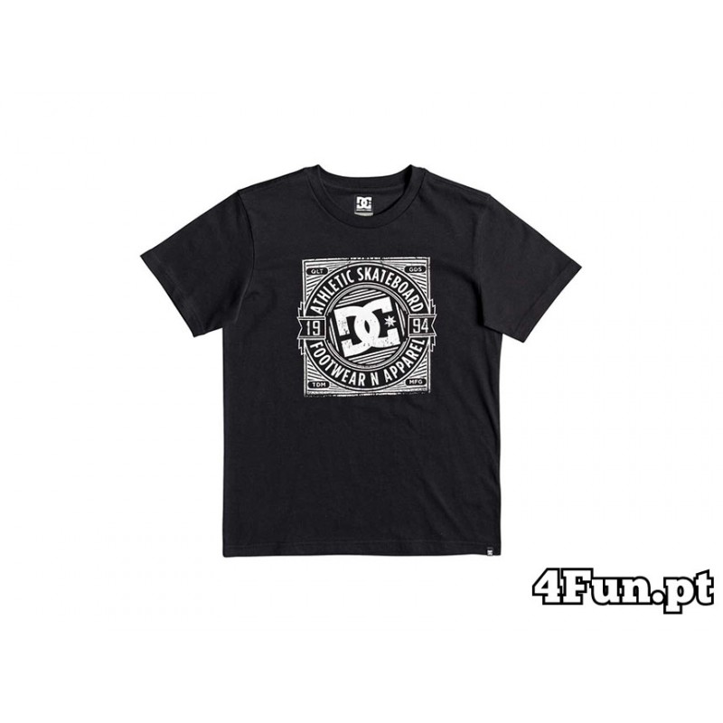 T-SHIRT DC SHOES SPOT RUSHER SS BOY PRETO